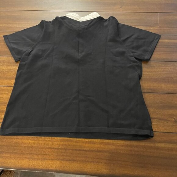 Jones New York Signature Black & White Polo Shirt Size 2X v--neck short sleeve - Picture 2 of 8